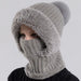 Winter Full Face Cover Hat Scarf Set Women Outdoor Windproof Earflap Skullies Beanies Hats Plush Thicken Warm Balaclava Ski Caps